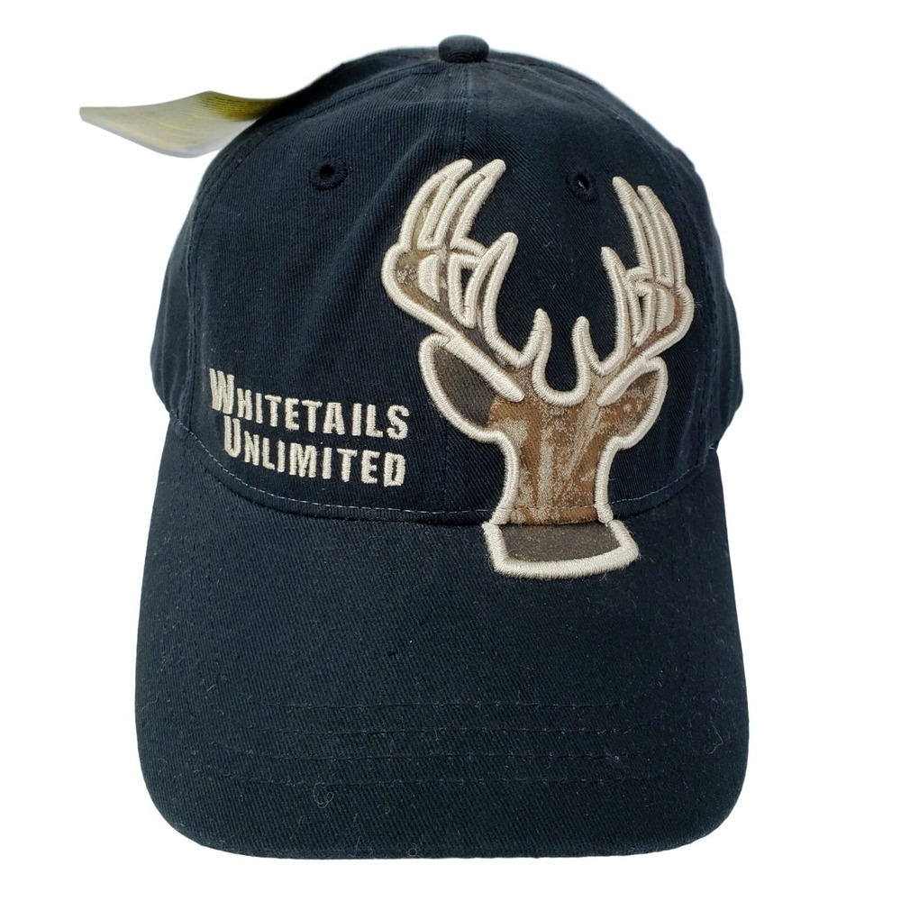 Whitetails Unlimited 25th Anniversary Hat Black Realtree Camo Deer Hunting NWT